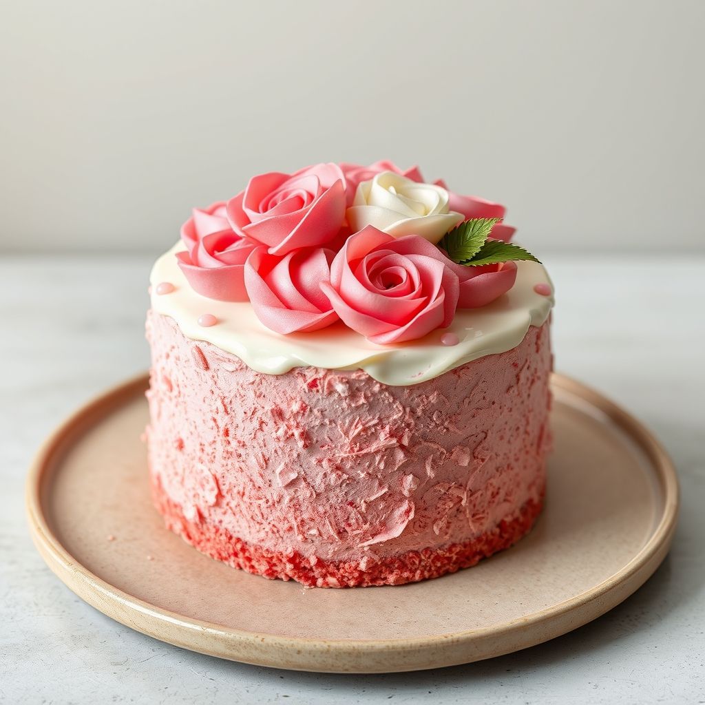 De belles couches d’un gâteau ombré rose attirent par leur texture douce et veloutée, montrant trois nuances harmonieuses de rose, agrémentées de tourbillons de glaçage plus clairs et plus foncés. Une part parfaite a été découpée, révélant les couches de gâteau à la fraise entrelacées de glaçage blanc crémeux qui contraste élégamment avec les couleurs vibrantes. Le glaçage décoratif supérieur présente des rosettes complexes et des accents perle, ajoutant une touche artistique. Posé sur une assiette beige claire, le gâteau est accompagné d’un tissu rose pastel, créant une atmosphère chaleureuse et conviviale, idéale pour une occasion festive. L'image dégage une sensation douce et joyeuse, parfaite pour un rassemblement ou une pause gourmande.